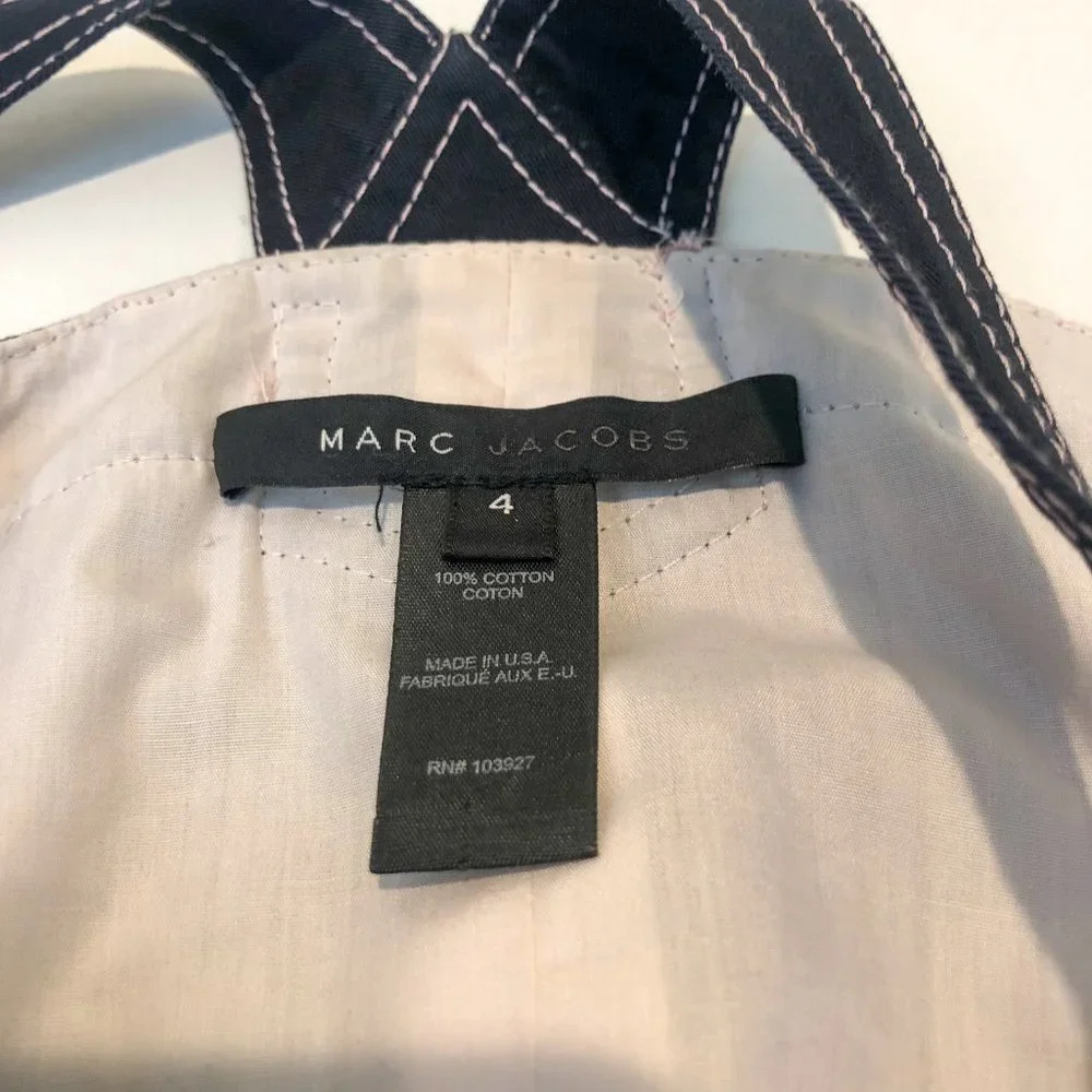Marc Jacobs Designer Overalls Bubble Patchwork Patterned Mini Dress Women's 4 - Picture 10 of 10